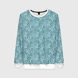 Женский свитшот Бирюзовый деревенский узор ретро