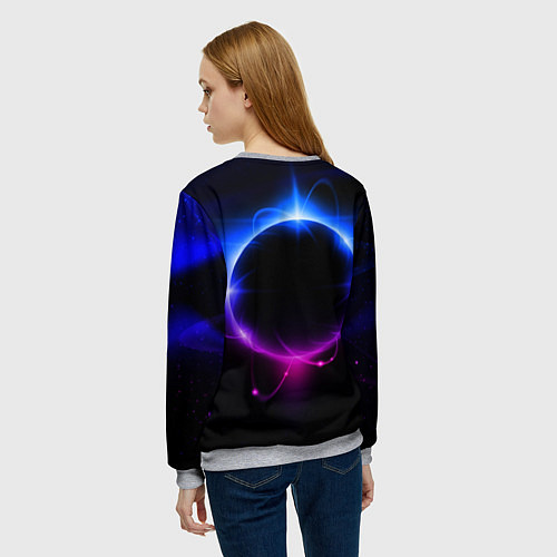 Женский свитшот Космонавт в луне / 3D-Меланж – фото 4