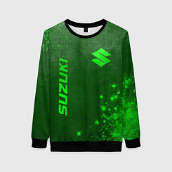 Свитшот женский Suzuki - green gradient вертикально, цвет: 3D-черный