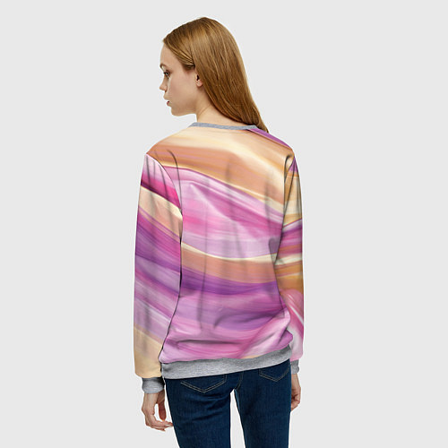 Женский свитшот Котенок в костюме единорога / 3D-Меланж – фото 4