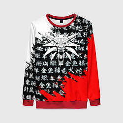 Свитшот женский Ведьмак япония краски, цвет: 3D-красный
