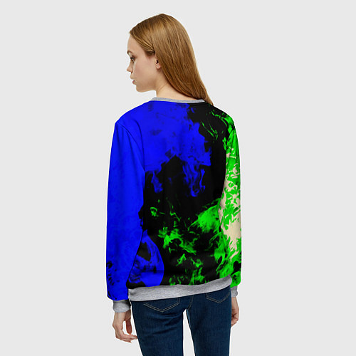 Женский свитшот Monster energy кислотный огонь / 3D-Меланж – фото 4