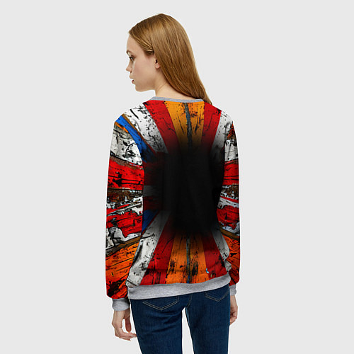 Женский свитшот Футбольный мяч в ярких линиях / 3D-Меланж – фото 4