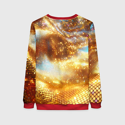 Женский свитшот Блестящая золотая текстура / 3D-Красный – фото 2