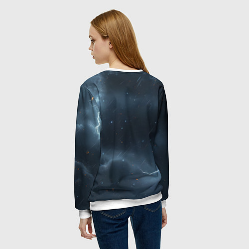 Женский свитшот Волк фэнтези стиль / 3D-Белый – фото 4