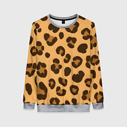 Свитшот женский Коричневые пятна леопарда, цвет: 3D-меланж
