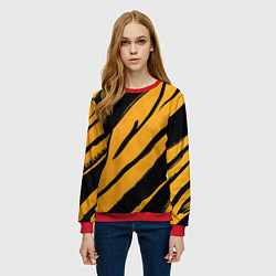 Свитшот женский Тигровый раскрас, цвет: 3D-красный — фото 2