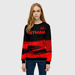 Свитшот женский Hitman - red gradient посередине, цвет: 3D-черный — фото 2