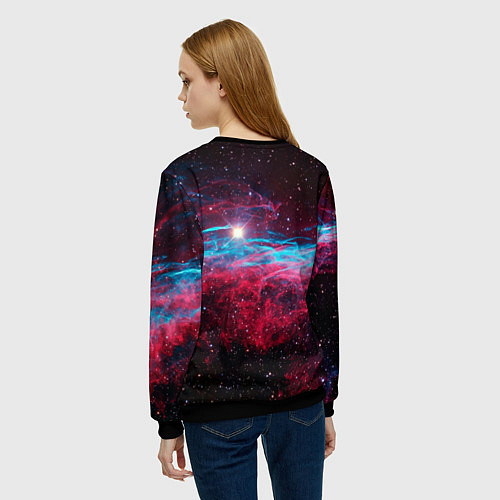 Женский свитшот Далматинец бравый космонавт - нейроарт / 3D-Черный – фото 4