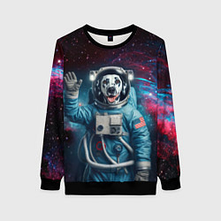 Свитшот женский Далматинец бравый космонавт - нейроарт, цвет: 3D-черный