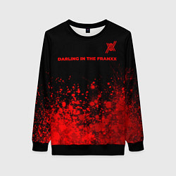 Свитшот женский Darling in the FranXX - red gradient посередине, цвет: 3D-черный
