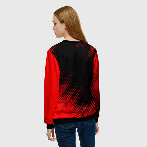 Женский свитшот Mini - red gradient вертикально / 3D-Черный – фото 4