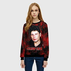 Свитшот женский Сектор газа фото Юрий Хой, цвет: 3D-черный — фото 2