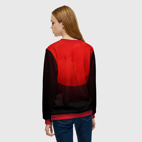 Женский свитшот Юрий Клинских красная луна / 3D-Красный – фото 4