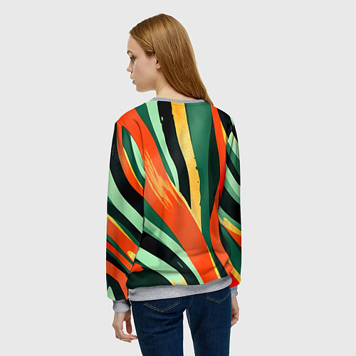 Женский свитшот Тропическая жаркая абстракция / 3D-Меланж – фото 4