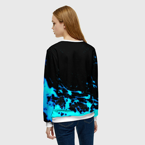 Женский свитшот Monster energy голубые краски / 3D-Белый – фото 4