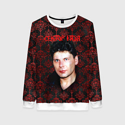 Свитшот женский Сектор газа красные узоры, цвет: 3D-белый