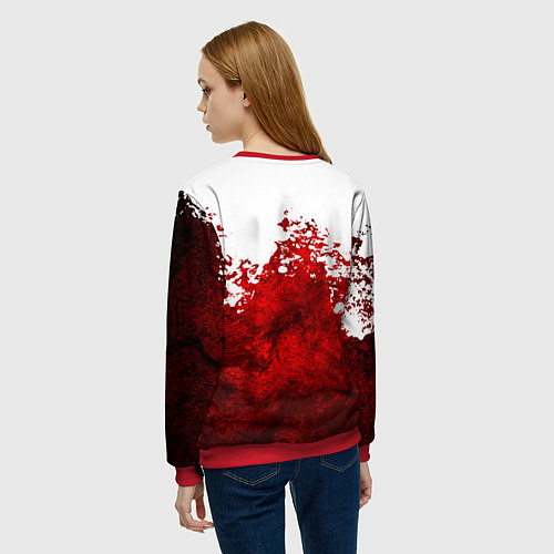 Женский свитшот Юрий Хой бело-красный фон / 3D-Красный – фото 4