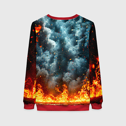 Женский свитшот Крав-мага боец в огне / 3D-Красный – фото 2