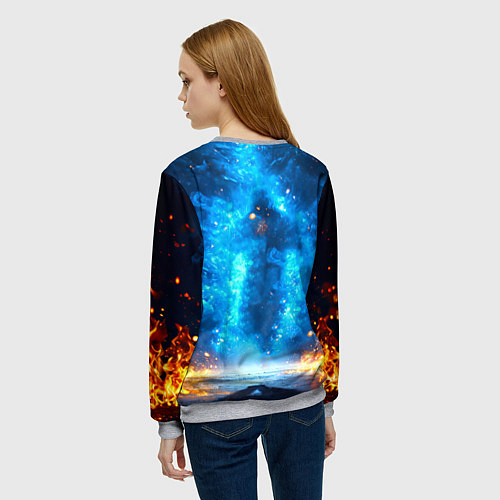 Женский свитшот Реслер в огне / 3D-Меланж – фото 4