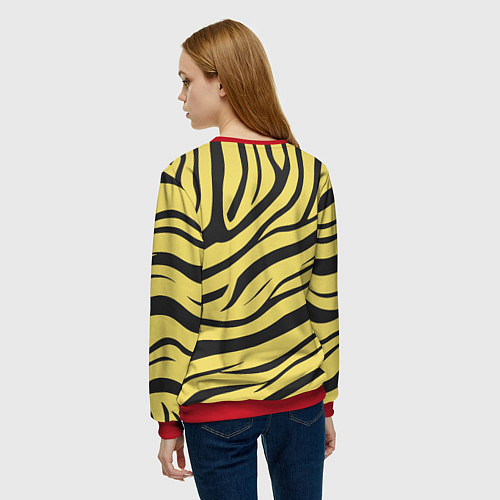 Женский свитшот Светлый тигровый паттерн / 3D-Красный – фото 4