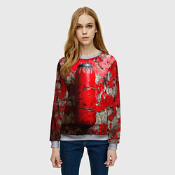 Свитшот женский Красная боксерская груша, цвет: 3D-меланж — фото 2