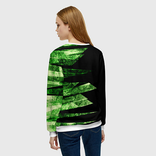 Женский свитшот Color green black / 3D-Белый – фото 4