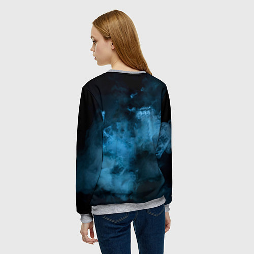 Женский свитшот Боксер в дыму / 3D-Меланж – фото 4