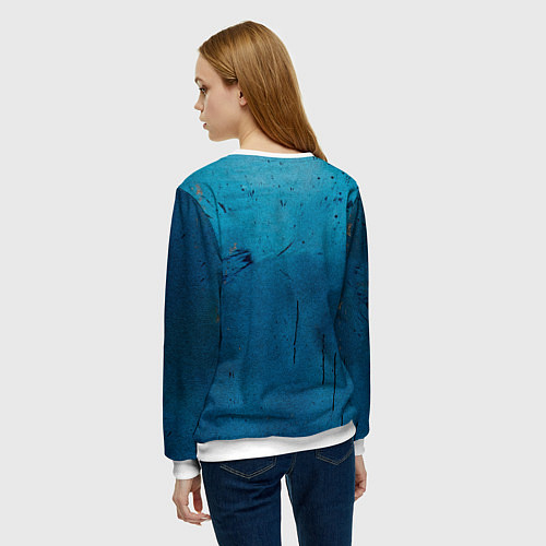 Женский свитшот Бойцовские перчатки на синем / 3D-Белый – фото 4