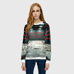 Свитшот женский Красный ринг, цвет: 3D-белый — фото 2