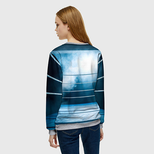 Женский свитшот Ринг в тумане / 3D-Меланж – фото 4