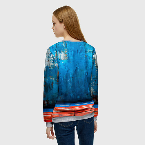 Женский свитшот Дзюдоист на синем / 3D-Меланж – фото 4