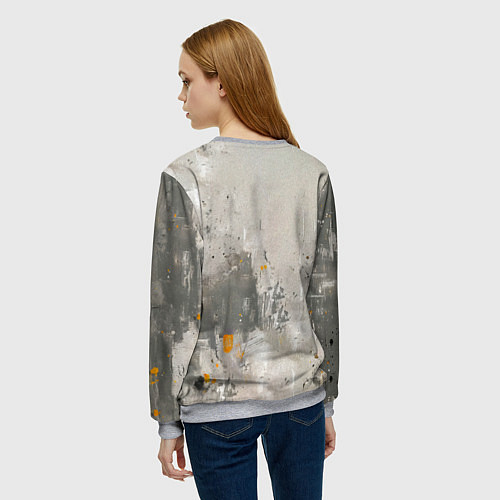Женский свитшот Брюс Ли на сером / 3D-Меланж – фото 4