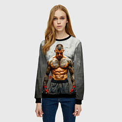 Свитшот женский Дастин Порье на сером, цвет: 3D-черный — фото 2