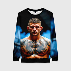 Свитшот женский Дастин Порье в дыму, цвет: 3D-черный