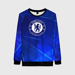 Свитшот женский Chelsea blue poly, цвет: 3D-черный