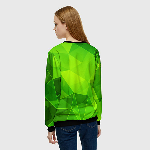 Женский свитшот Mercedes green poly / 3D-Черный – фото 4