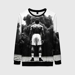 Свитшот женский Мухаммед Али в черном дыму, цвет: 3D-черный