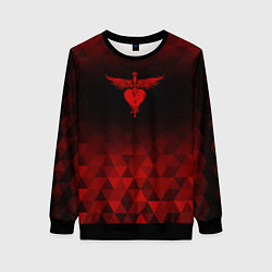 Свитшот женский Bon Jovi red poly, цвет: 3D-черный