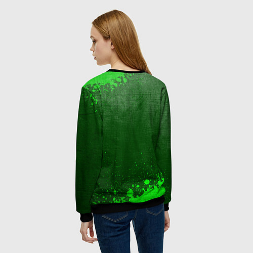 Женский свитшот Portal - green gradient / 3D-Черный – фото 4