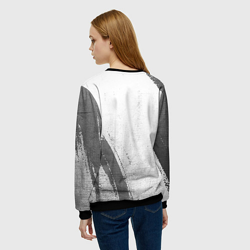 Женский свитшот Porto - white gradient вертикально / 3D-Черный – фото 4