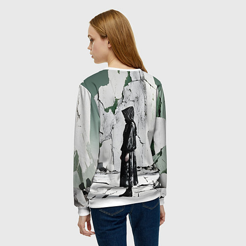 Женский свитшот Человек в капюшоне / 3D-Белый – фото 4