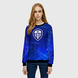 Свитшот женский Leeds United blue poly, цвет: 3D-черный — фото 2