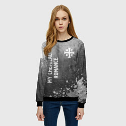 Свитшот женский My Chemical Romance - grey gradient вертикально, цвет: 3D-черный — фото 2