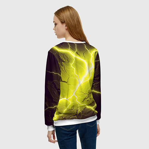 Женский свитшот Color yellow black / 3D-Белый – фото 4