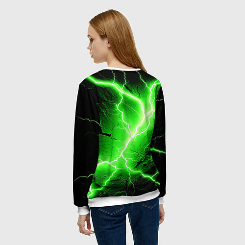Женский свитшот Color green black / 3D-Белый – фото 4