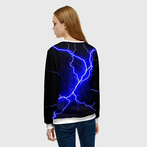 Женский свитшот Color blue black / 3D-Белый – фото 4