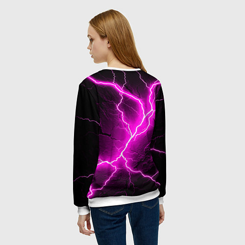 Женский свитшот The color is pink and black / 3D-Белый – фото 4