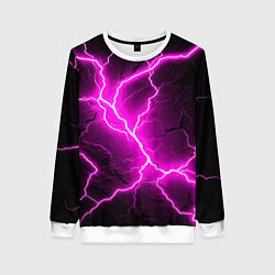 Свитшот женский The color is pink and black, цвет: 3D-белый