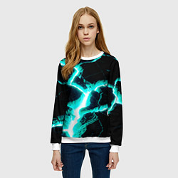 Свитшот женский Color light blue black, цвет: 3D-белый — фото 2